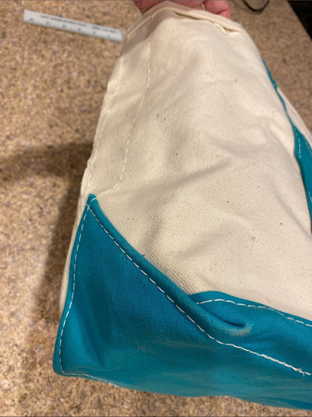 Vintage L.L.Bean BOAT AND TOTE Canvas Medium Freeport Maine FLAWS No Monogram - Picture 16 of 17